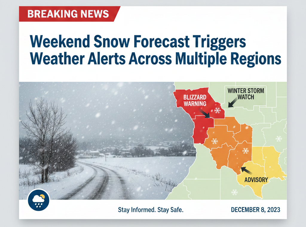 Weekend Snow Forecast Triggers Weather Alerts Across Multiple Regions